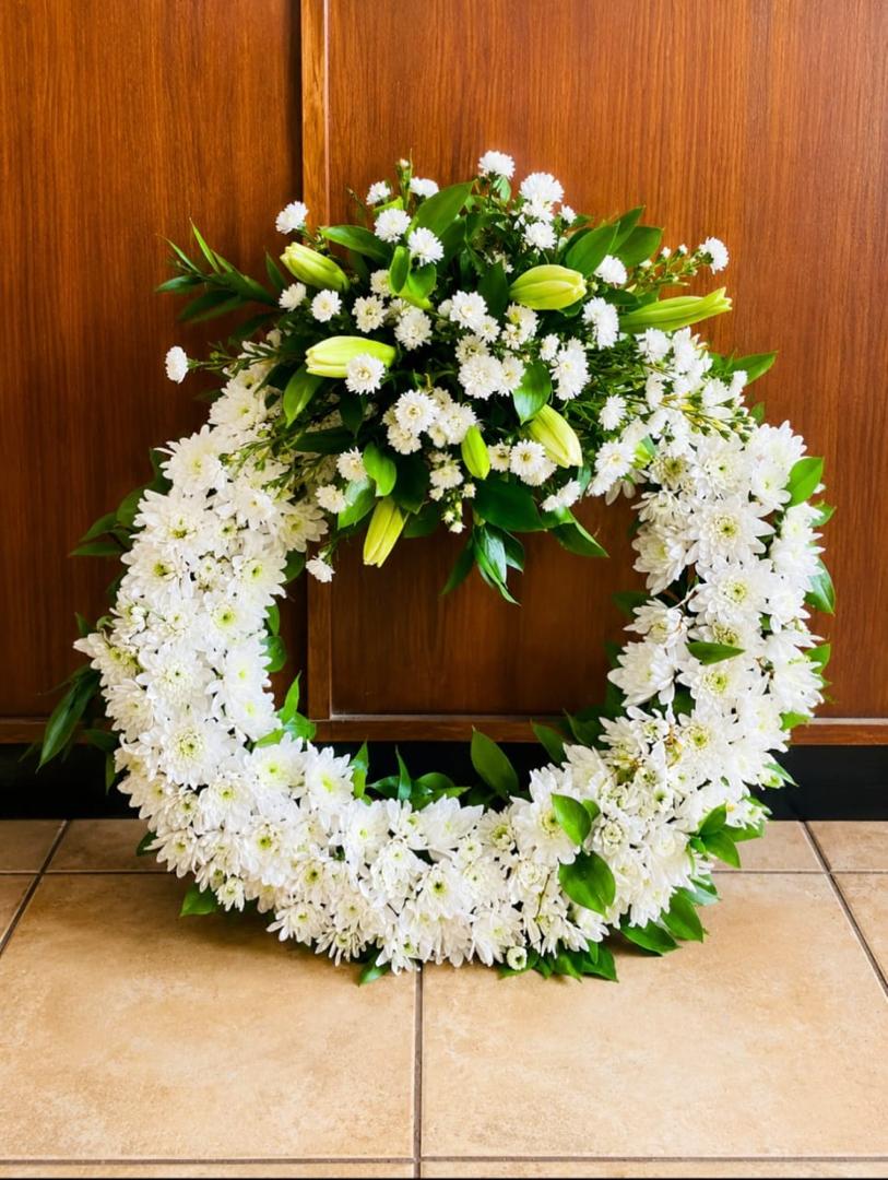 Pure White Memorial Wreath